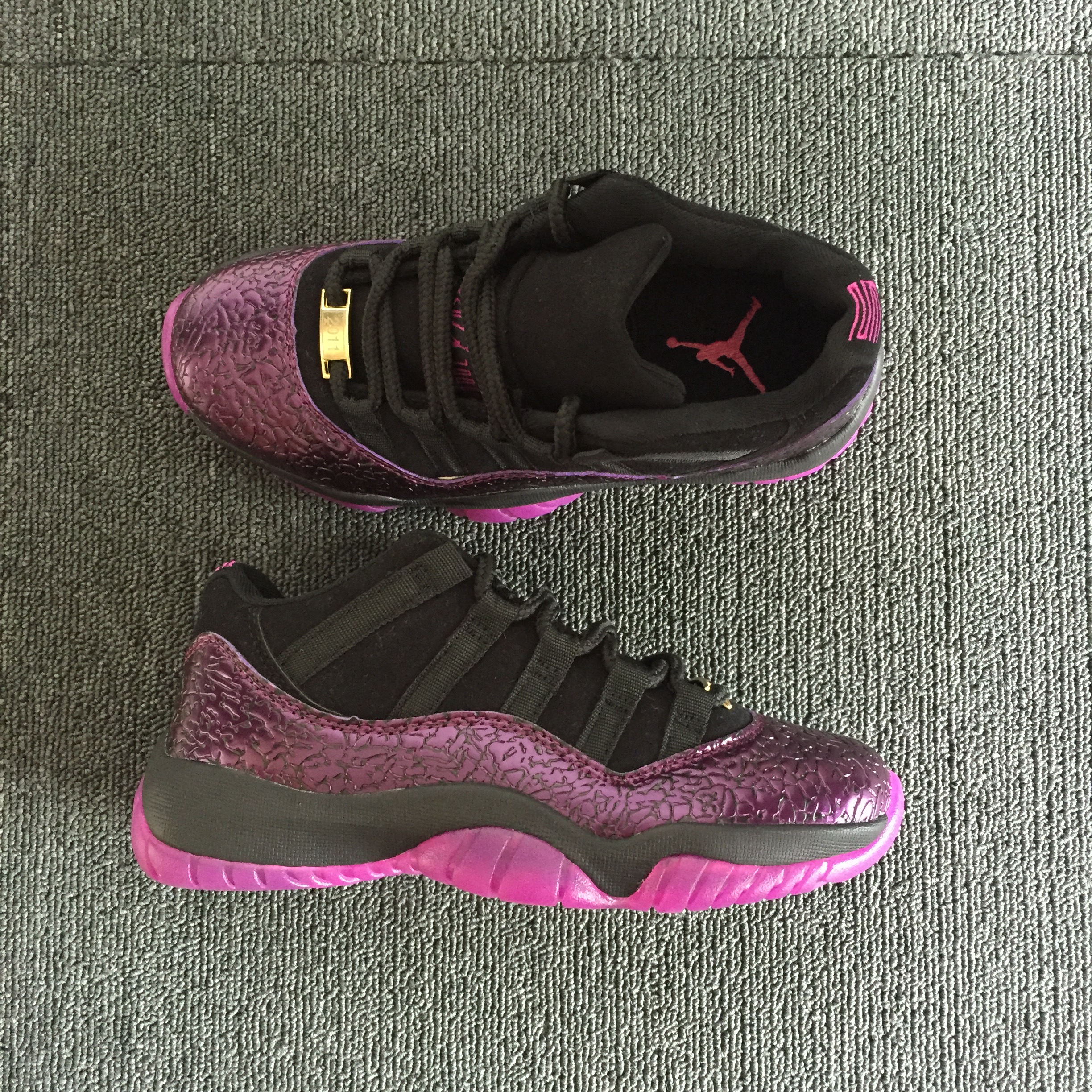 2018 Air Jordan 11 Crack Black Pink Shoes For Women